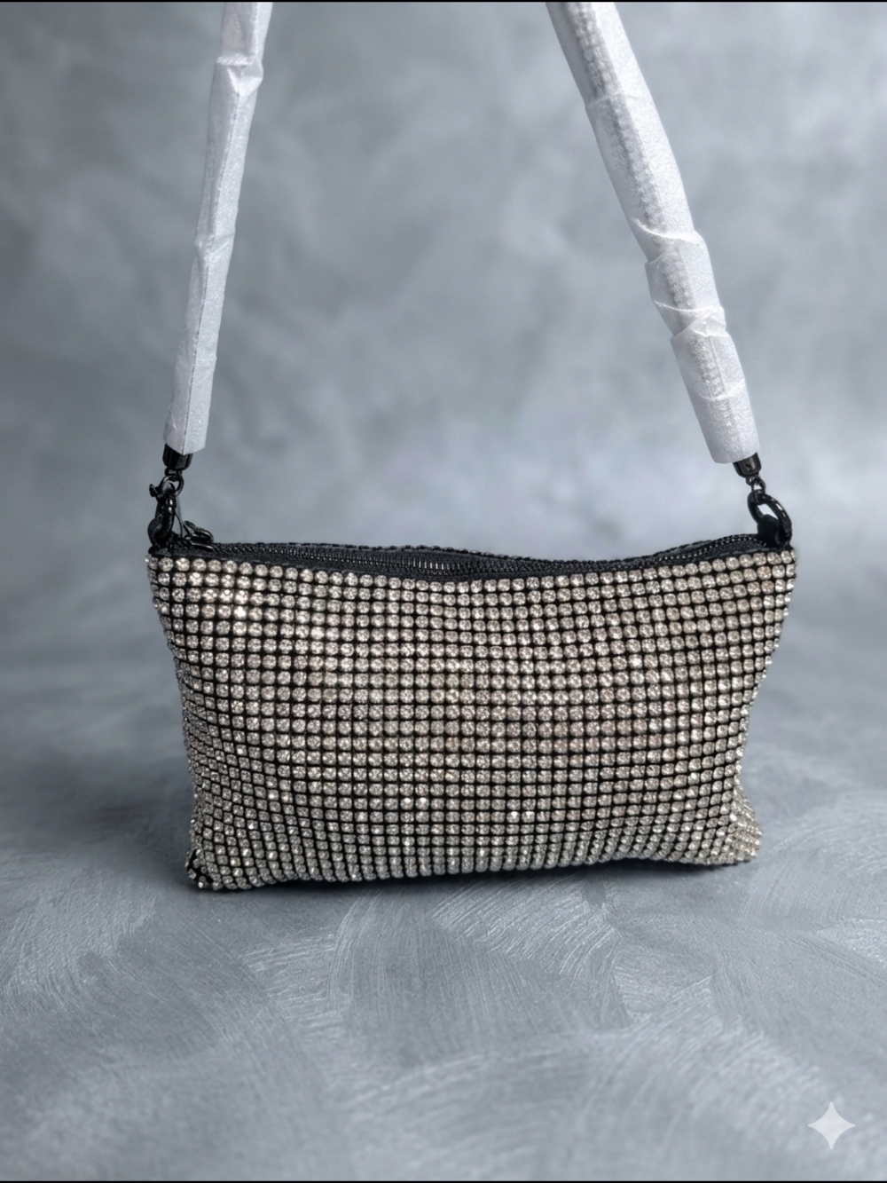 Simply Vera Vera Wang Rhinestone Shoulder Bag / Clutch - Silver/Black (NWT)